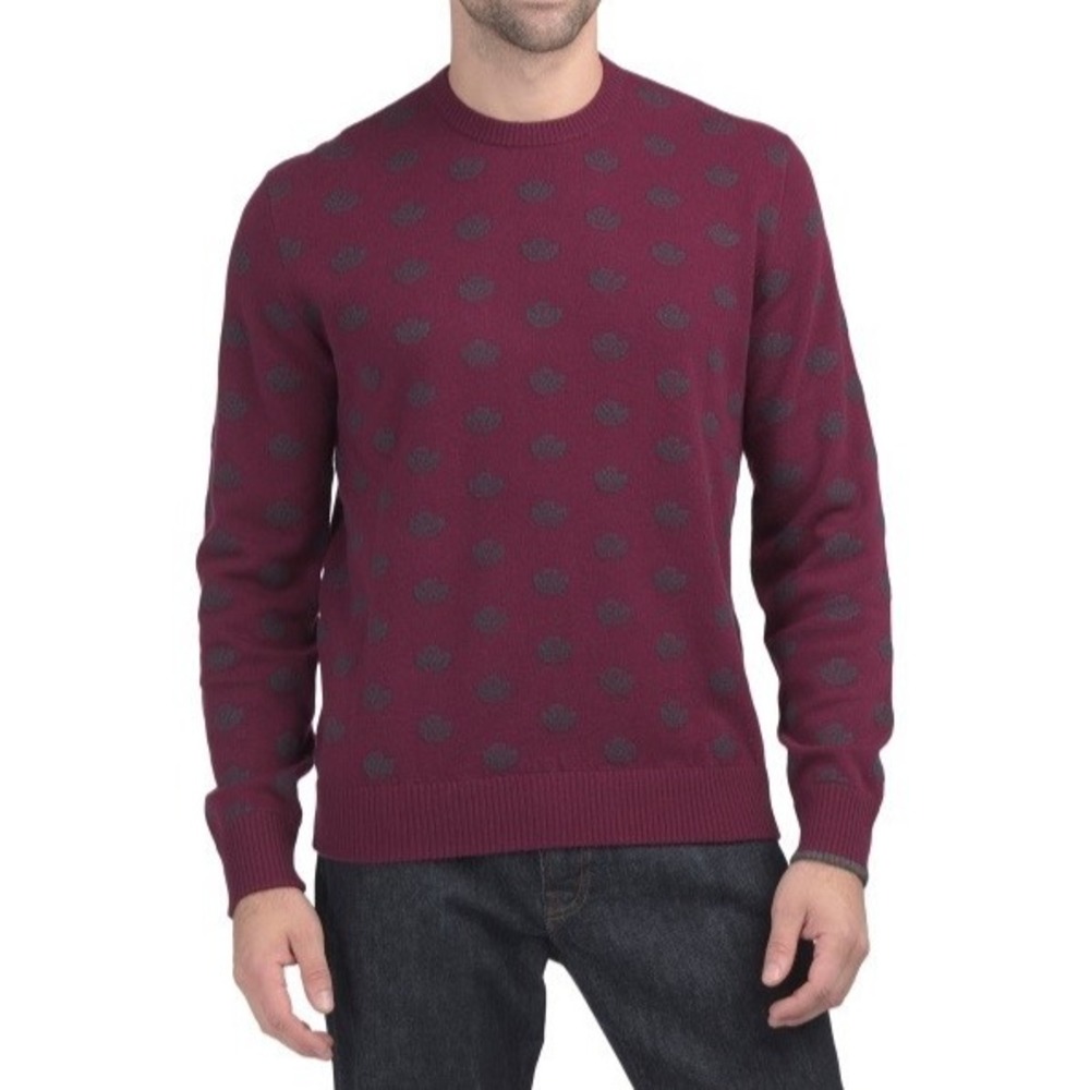 GREYSON Cashmere Spring Garden Tomahawk Sweater Burgundy‎ Maroon Men's Sz L NWT!